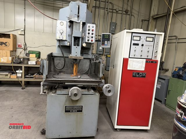 Lot 1-1014 - (1) Elox model 8-2012 EDM Machine (440V 3 phase input), with attached oil pump that has a 15 HP 3 ph...