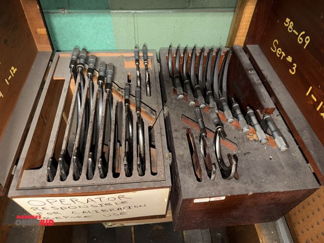 Lot 1-11054 - (2) partial sets of micrometers with wood cases, 1 without a lid.