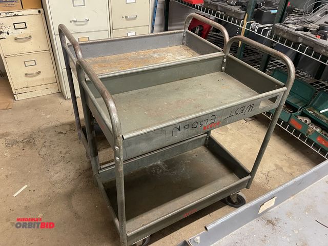 Lot 1-6264 - Lot of (2) metal shop carts, 30" x 16".