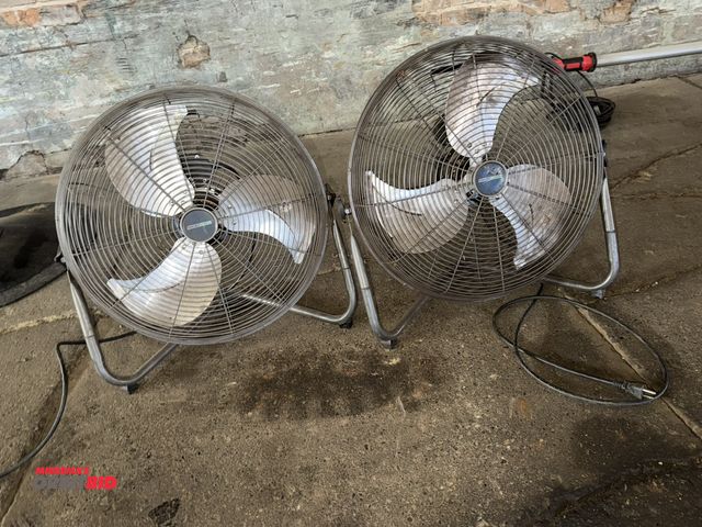 Lot 1-1111 - Set of (2) Master Force 120V, single phase electric floor fans with 22" diameter cages.