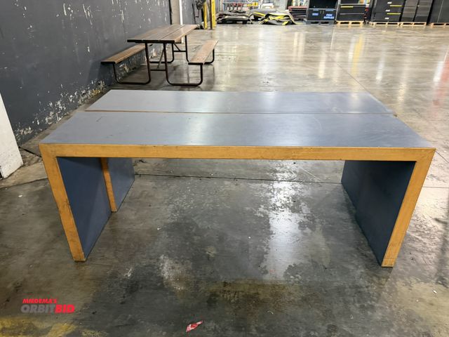 Lot 1-5550 - Lot of (2) 72" width x 29.5" height x 18" depth wood tables.