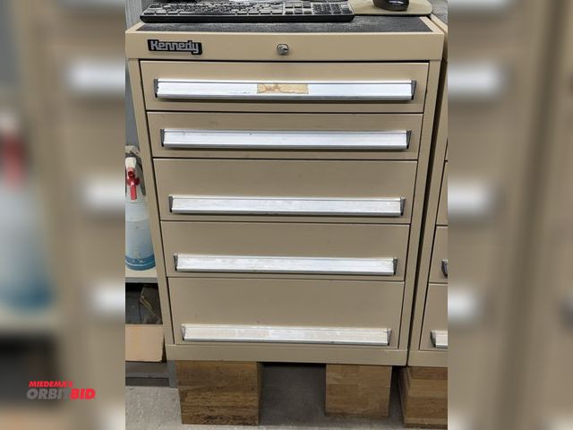 Lot 1-16357 - (1) Kennedy 23.5" width x 32" height x 24" depth 5-drawer tooling cabinet with contents, including v...