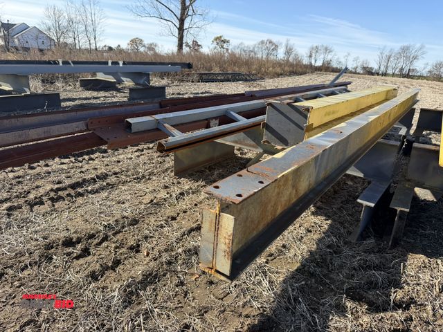 Lot 1-2948 - Large lot of assorted steel, includes channel, I-beams, 5" x 10" x 16', heavy duty steel post 10" x ...