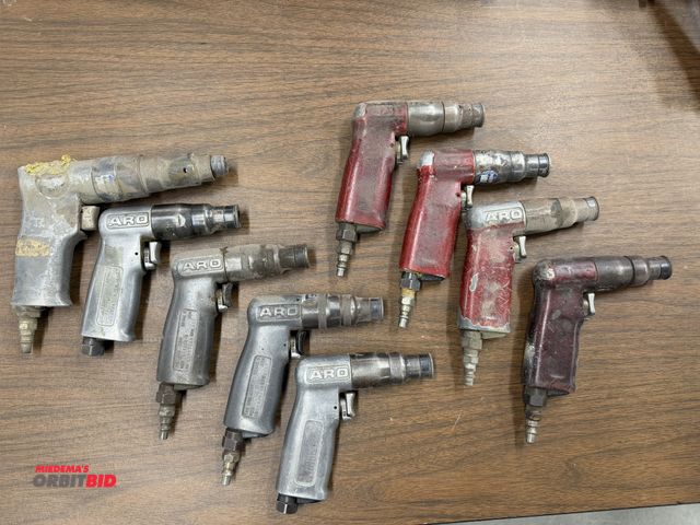 Lot 1-16851 - Lot of (9) ARO pneumatic drills.