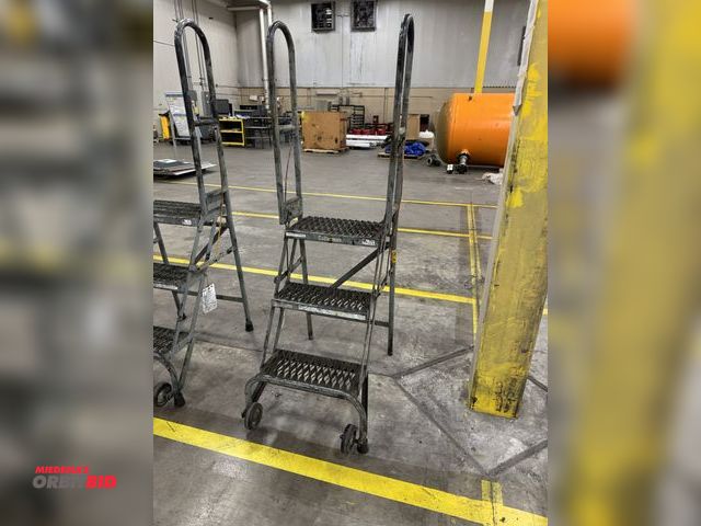Lot 1-2744 - (1) Cotterman 3-step rolling safety ladder with top step at 30", 30" tall guard rails and 16" wide s...