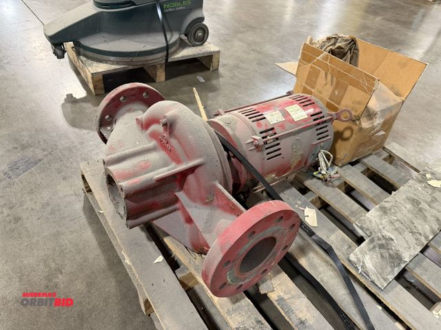 Lot 1-5618 - (1) 3 phase electric pump with attached 4" diameter valve.