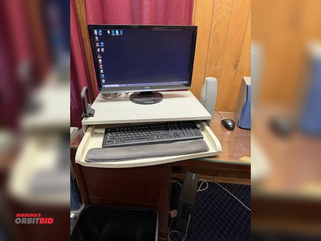 Lot 1-15542 - (1) IBM Think Center Computer tower with 22" Dell computer monitor, keyboard, mouse, and Polk Audio ...