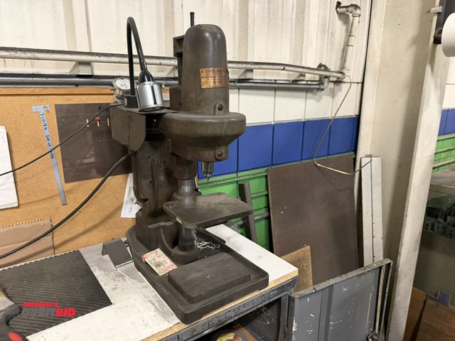 Lot 1-18578 - (1) H. Leach Machine Company, #62 bench top drill press, 120V, with work light, 7" x 6" table, manua...