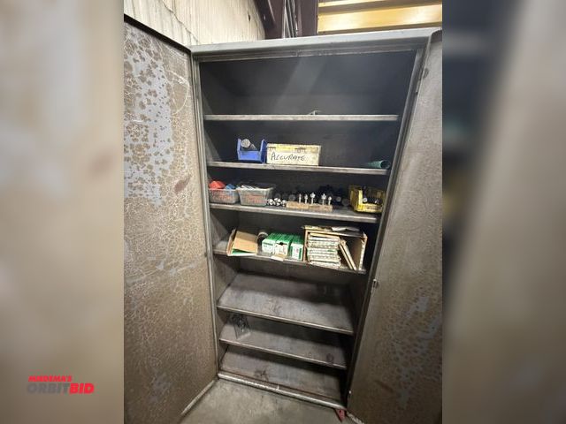 Lot 1-15172 - (1) heavy duty 2-door steel cabinet, 39 3/4" wide x 21" deep x 84" tall, with contents of assorted p...