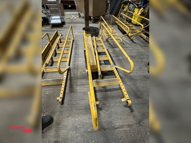 Lot 1-2613 - (1) Granite scaffolding ladder section, 88" long x 19" wide with safety rails.  (Greg)