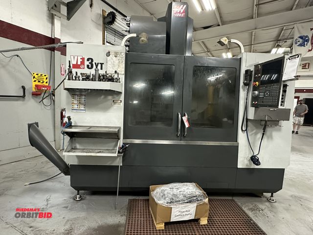 Lot 1-19124 - (1) 2013 Haas, model VF-3YT, CNC vertical machining center, with 25" x 54" table, 40" x 26" x 25" XY...