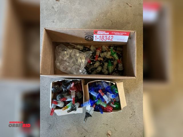 Lot 1-18342 - lot of pour dispensers for liquor, 1oz pour, 1.5 oz pour and free pour spouts.
