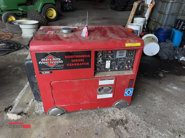 Lot 1-19900 - (1) Heavy Duty Power Systems diesel generator, model HDD7000EDA, electric start, 120/240V, battery w...