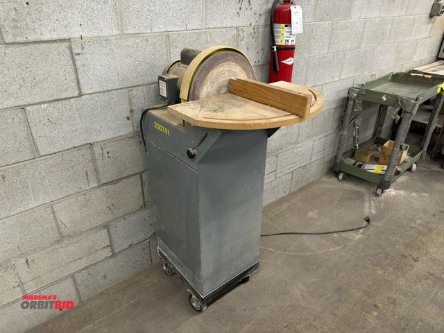 Lot 1-17229 - (1) 10" electric disc sander with a 1 HP, 115/208/230V, single phase electric motor.