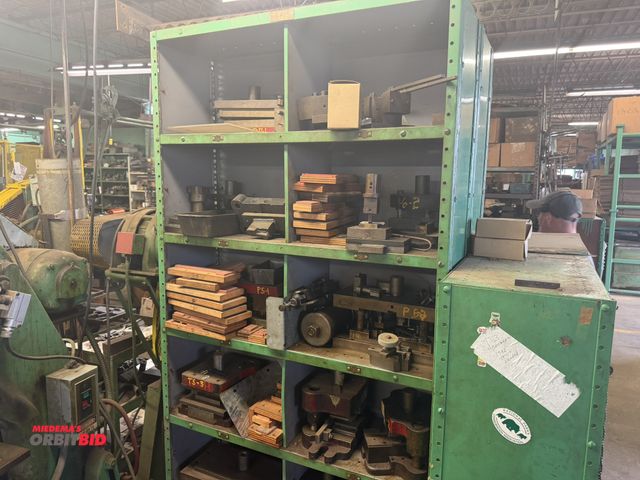 Lot 1-18723 - (1) 36" width x 84" height x 12" depth bolt-together steel shelving unit, with assorted press dies.