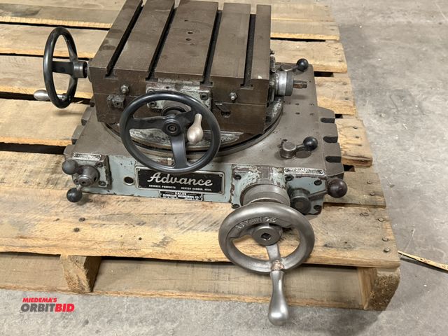 Lot 1-2029 - (1) Advance rotary table with a 11" x 11" T-slotted top surface.