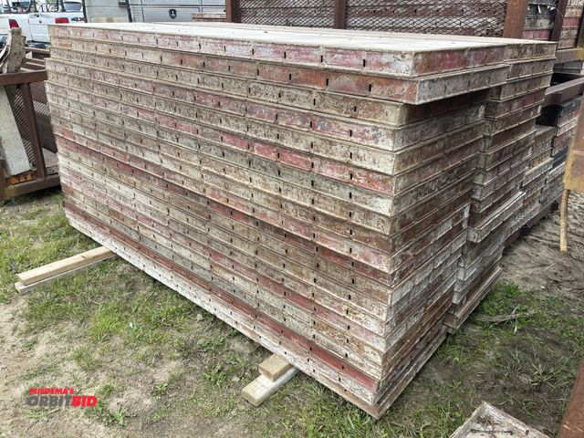 Lot 1-19717 - Lot of approx. (40) 24" x 8' steel and wood concrete forms/panels.