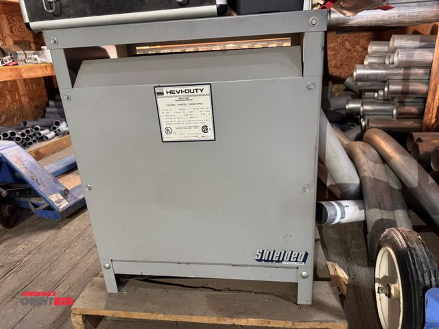 Lot 1-4276 - (1) EGS heavy duty, general purpose transformer, Cat #T5H30S, 30 KVA, 3 phase, high voltage 480 Delt...