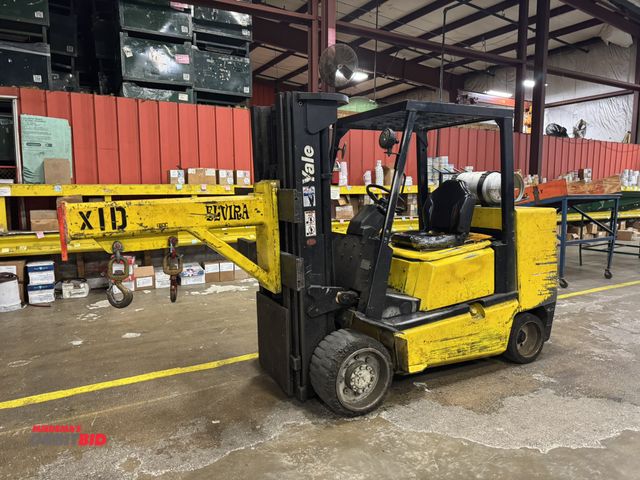 Lot 1-2530 - (1) 1995 Yale, model GLC120MGNGAE085, 12,000 lb. capacity, LP, solid tires, overhead guard, 170" max...