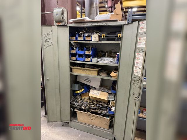 Lot 1-15209 - (1) 2-door cabinet, 36" wide x approx. 18" deep x 78" tall, includes contents of assorted heater ban...