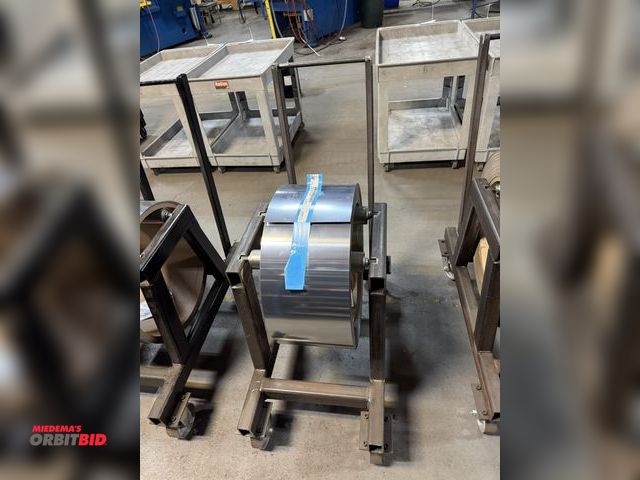 Lot 1-18827 - (1) 10" wide chrome steel aluminum coil with cart, 585 lb. gross weight with cart, 414 net lbs. of c...