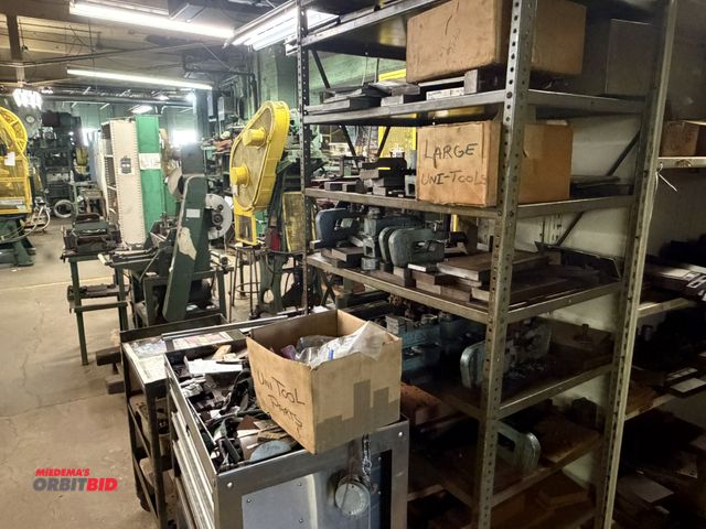 Lot 1-18598 - (1) 36" width x 87" height x 24" depth bolt-together steel shelving unit, with assorted C-frame punc...