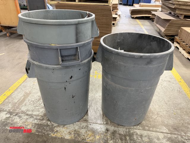 Lot 1-17386 - Lot including (3) approx. 33 gallon, and (1) approx. 45 gallon capacity Rubbermaid Commercial Produc...