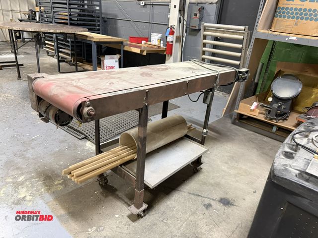 Lot 1-18650 - (1) conveyor belt stand, 62" long x 19" wide with 16" belt.