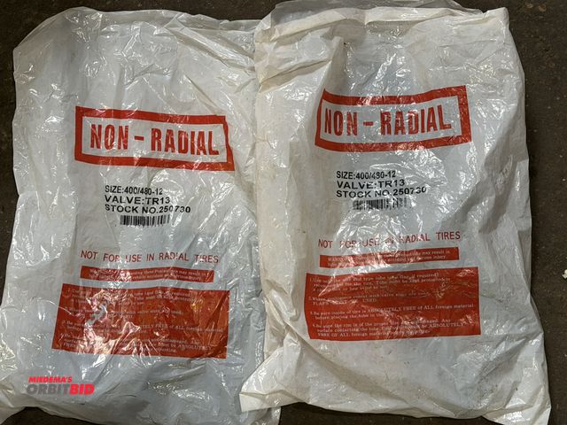 Lot 1-1197 - (2) size 400/480-12 non-radial inner tubes.