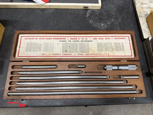 Lot 1-15192 - (1) LS Starrett Company inside micrometer, range is 4" up to 32" with wood case.