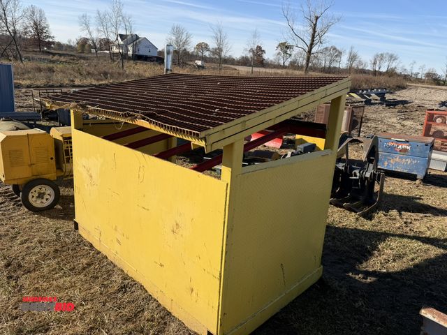 Lot 1-2910 - (1) custom built steel screen deck, approx. 103" wide x 60" deep x 81" to top, slanted top with bars...