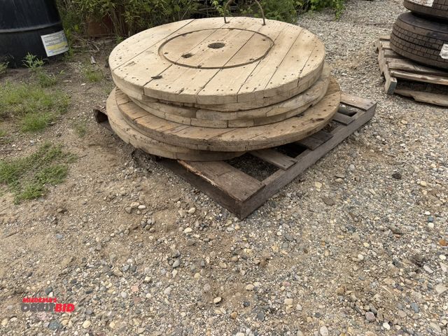 Lot 1-18263 - Lot of (4) approx. 43.5" diameter spool tops used as crane mats.