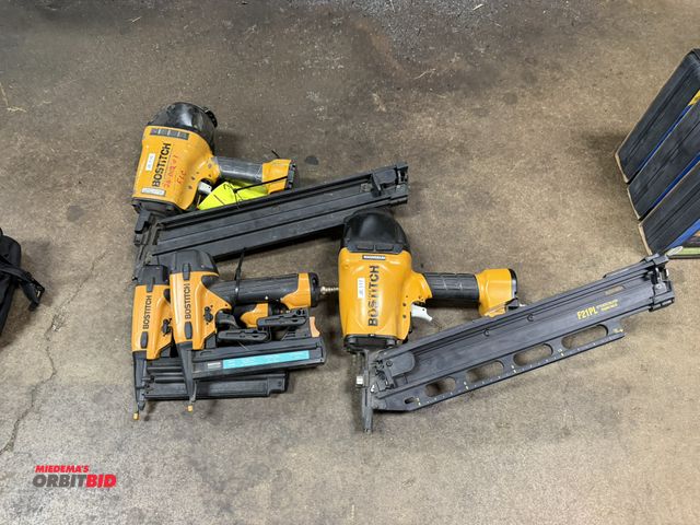 Lot 1-12484 - Lot including (2) Bostitch pneumatic framing nailers (model F21PL, 1 model is unknown), and (2) Bost...