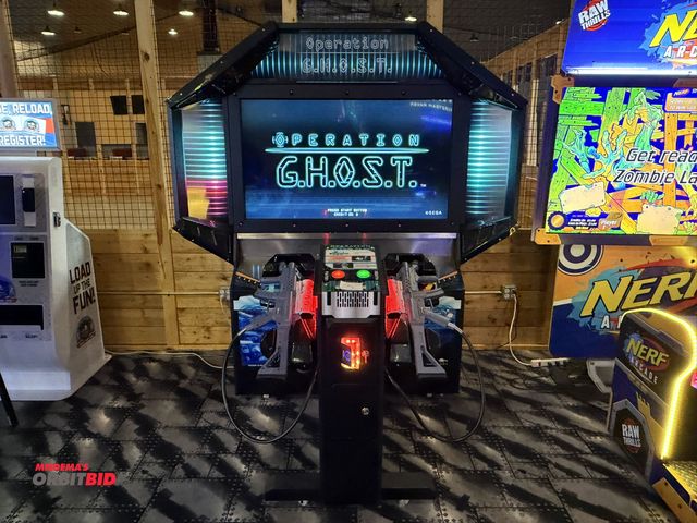 Lot 1-11201 - (1) Operation Ghost 2-person arcade game, Teen Ghost 55" monitor, Swipe style payment acceptor, incl...