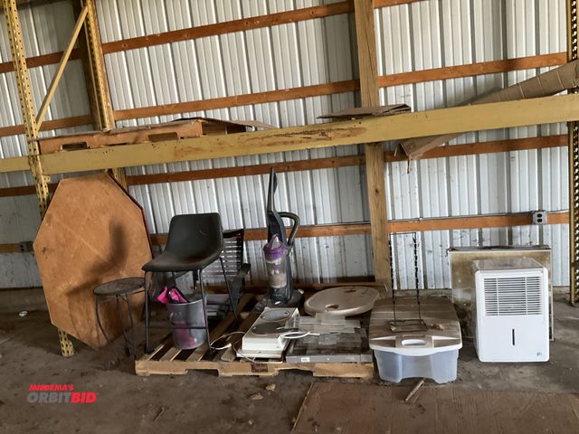 Lot 1-12016 - lot of assorted house wares including (1) collapsable poker table, assorted chairs, (1) 14” diameter...