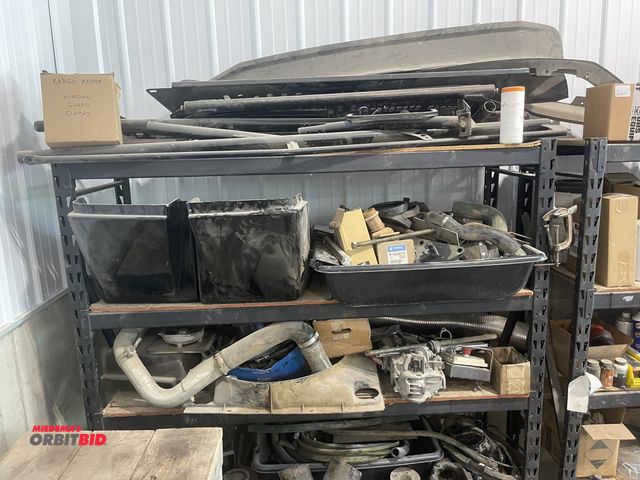 Lot 1-18764 - Large lot of assorted automobile and machine parts and pieces, includes fuel tank, HC34-9A032-BD-079...