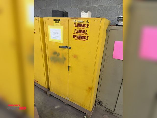 Lot 1-17475 - (1) Just Rite flammable liquid storage cabinet, 45 gallon capacity, includes contents of assorted Mo...