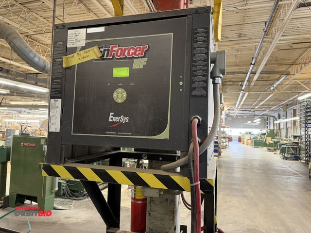 Lot 1-17128 - (1) EnerSys Enforcer HF, battery charger, model EH3-12-900, battery Type LA, 12-cell, 480V input, 3 ...