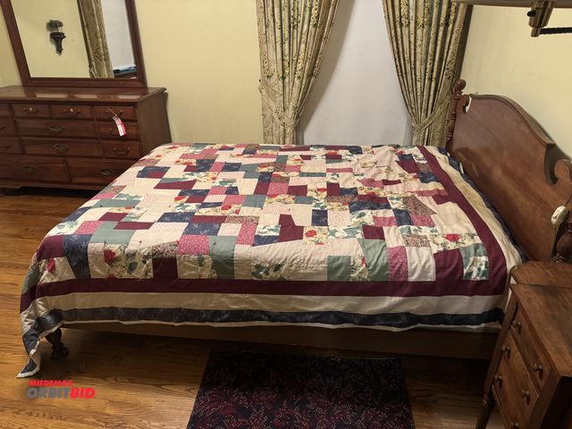 Lot 1-3108 - Contents of room, include; (1) bed with frame 54" wide x 74" long, (1) Dresser with mirror x 58" wid...