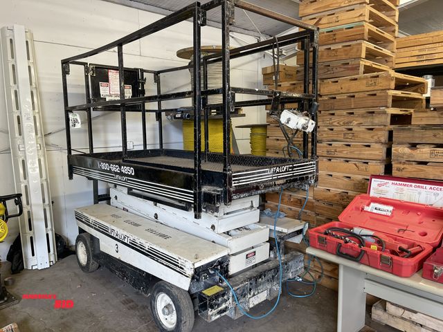 Lot 1-6168 - (1) Lift-A-Loft electric scissor lift, 750 lb. capacity, extendable platform, standard platform is a...