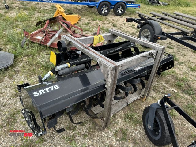 Lot 1-6544 - (1) unused Kubota SRT76 skid steer quick attach, hydraulic rotary tiller, S/N 1095748K.