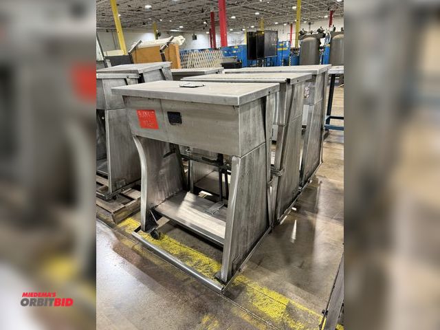 Lot 1-5114 - Lot of (3) 32" width x 40.5" height x 14" depth custom built stainless steel parts washers with foot...
