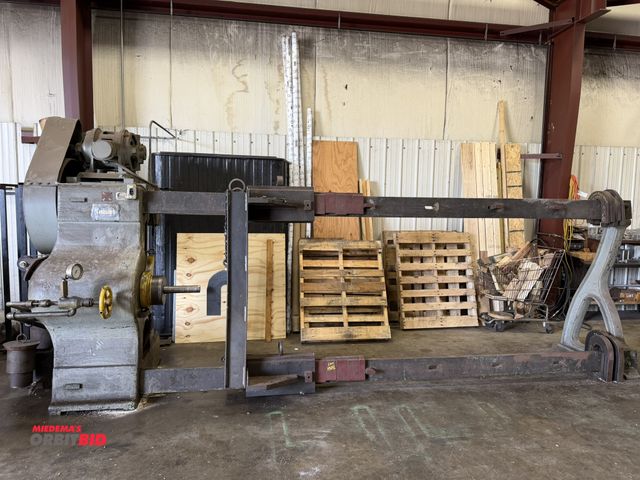 Lot 1-6277 - (1) Caldwell &amp; Company 12', 200-ton capacity horizontal wheel press with adjustable length, 3 ph...