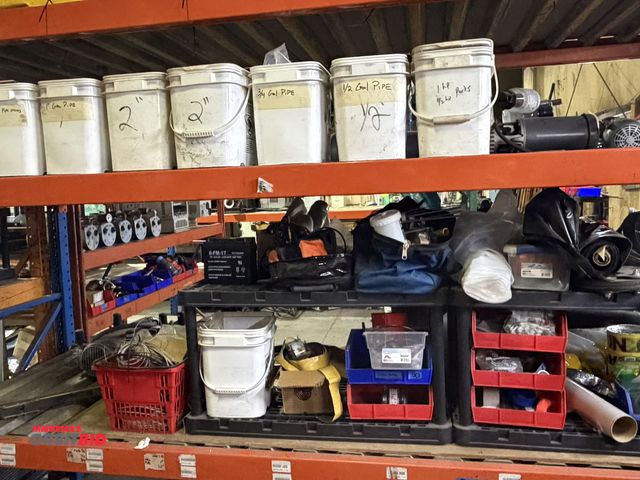 Lot 1-18537 - Entire contents of 2 shelves shown in photos, includes (2) 36" width x 20" height x 18" depth modula...