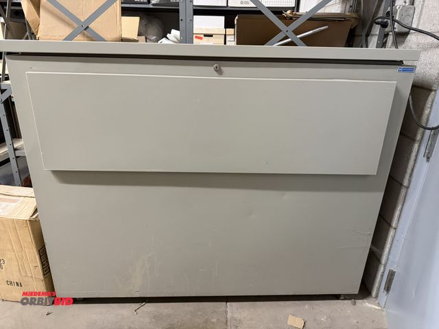 Lot 1-17283 - (1) 56" width x 46" height x 14" depth steel top load blueprint cabinet.