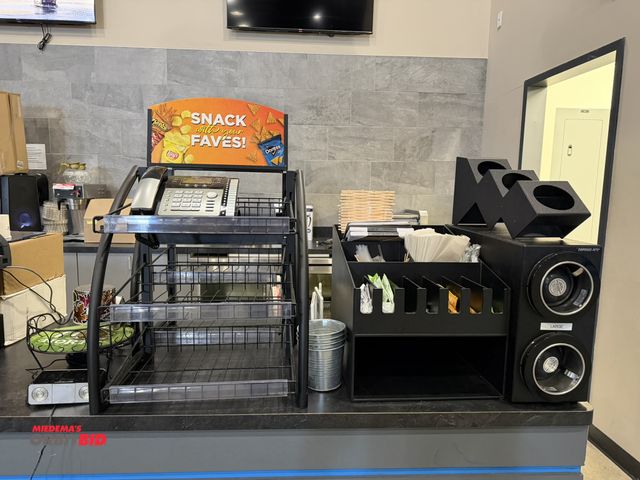 Lot 1-11155 - Lot of assorted resturant related items, including (1) Dispense-Rite 8" width x 22" depth cup holder...