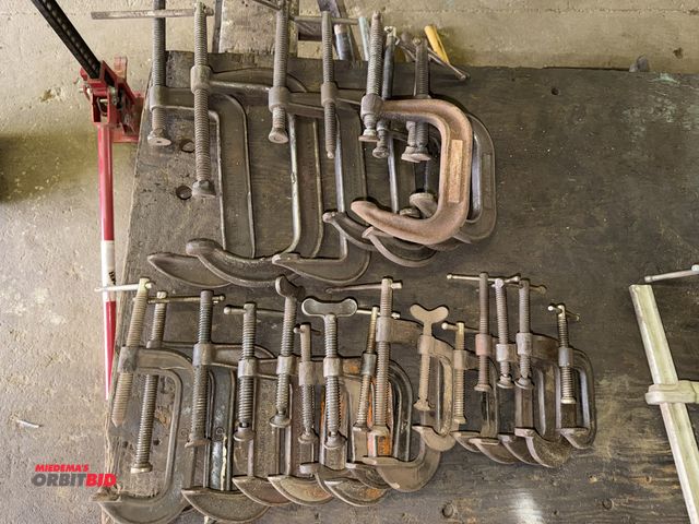 Lot 1-18148 - Lot of assorted C-clamps, includes (3) 3", (11) 4", (3) 5", (3) 6", (1) 8", and (2) 10" C-clamps.