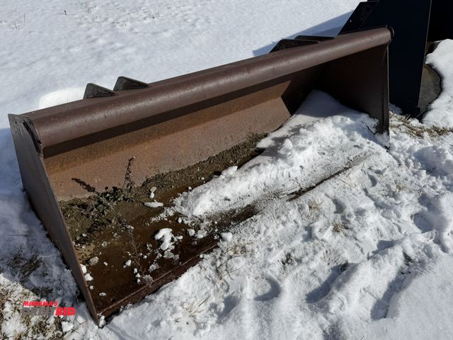 Lot 1-11560 - (1) 60" wide loader tractor bucket, attachment brackets are 36" on center, has holes for bolt-on cut...