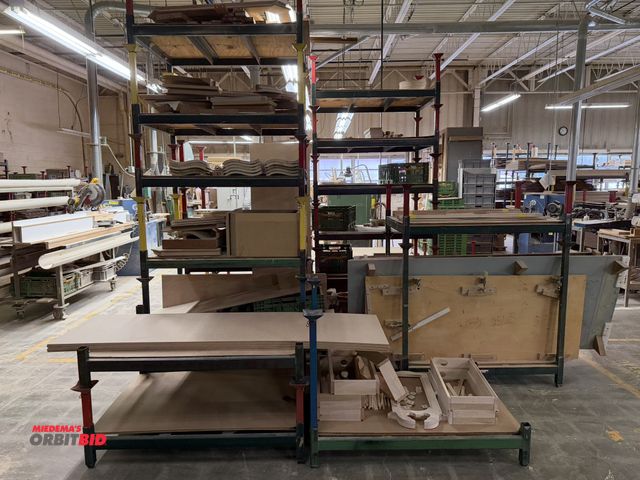 Lot 1-16109 - Lot of approx. (23) 35.5" width x 10" height x 48.5" depth stackable steel racks, with various sized...