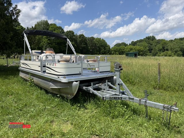 Lot 1-8123 - (1) Odyssey 18', 200 Series pontoon boat, model 218FC, Yamaha 50 HP outboard motor, Hummingbird Pira...